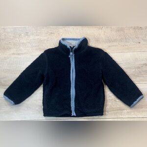 Mini Boden Kid’s Sherpa Cotton Sweatshirt Lining Full Zip Jacket Size 3-4 Y